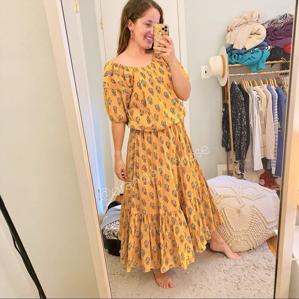 RHODE Yellow Frida Maxi Dress XS